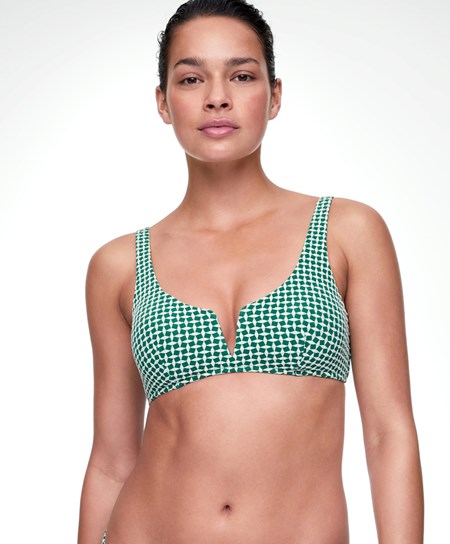 Oysho Mini Geometric Halter Μπικίνι Top πρασινο | YKPIVS-327