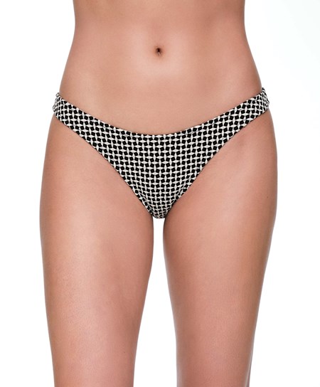 Oysho Mini Geometric Medium-coverage U-cut Μπικίνι Briefs μαυρα | SQTDIG-051