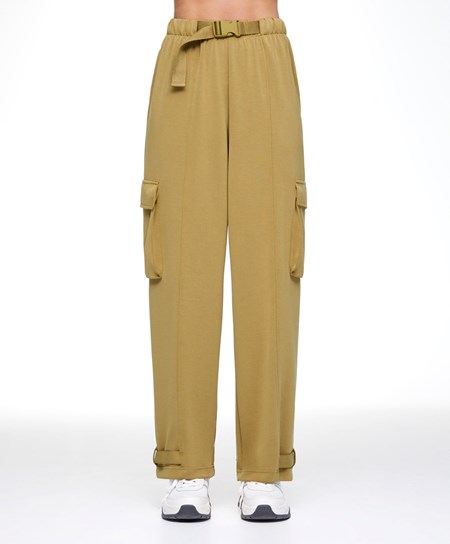 Oysho Modal Cargo Trousers Ελιά | EIFMHX-316