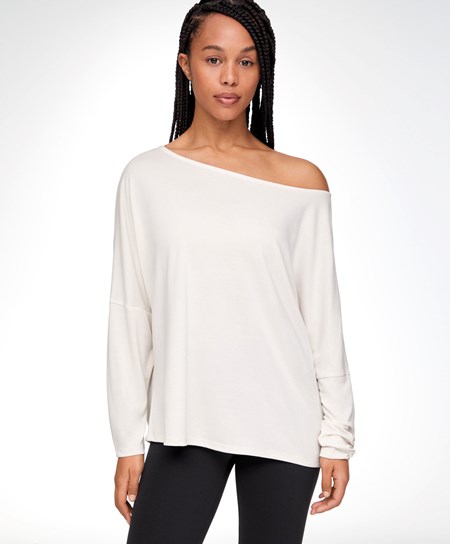 Oysho Modal Long-sleeved T-shirt Cream-white | TUROIQ-145