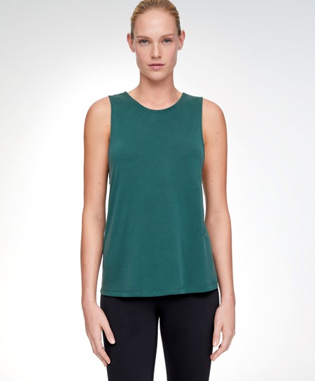 Oysho Modal Open Back αμανικα T-shirt Bottle | HEBTJI-652