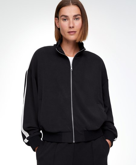 Oysho Modal Side Band Jacket μαυρα | FXAQJH-258