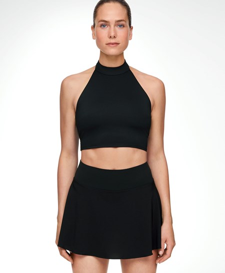 Oysho Open-back Comfortlux Halter Top μαυρα | NTEHIO-895