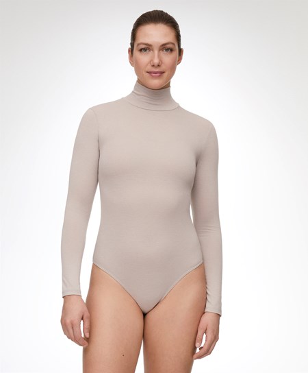 Oysho Outlast® Thermal High-neck Body Pale Taupe | BCZIQG-201