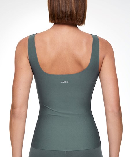 Oysho Perfect-adapt Vest Top With Cups Mid Ocean | QHEYGR-073