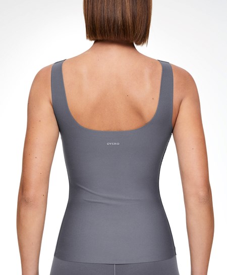 Oysho Perfect-adapt Vest Top With Cups Steel | ENXBAJ-804