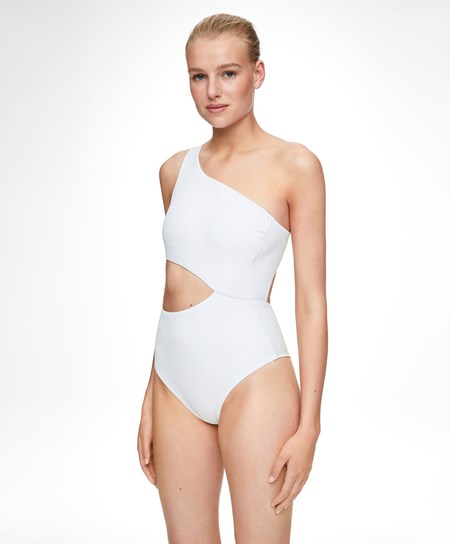 Oysho Piqué Asymmetric Trikini ασπρα | ZNTEUJ-270