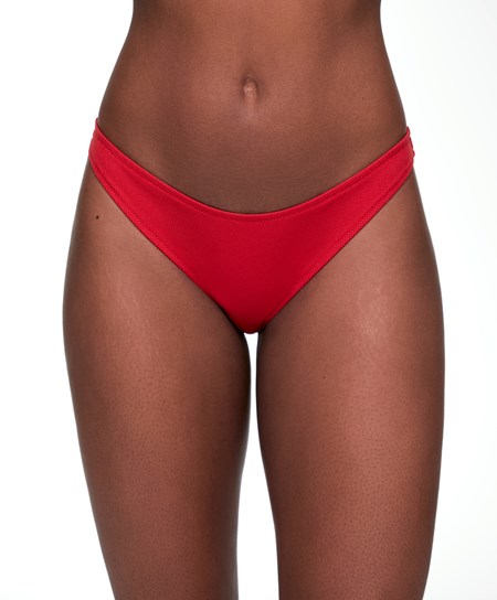 Oysho Piqué Mid-rise Μπικίνι Briefs κοκκινα | KTDQEB-625