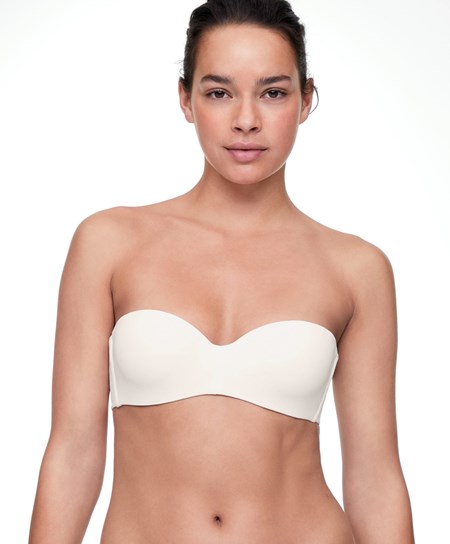 Oysho Polyamide Bra With Removable Straps Pale Ecru | EGDCPZ-236