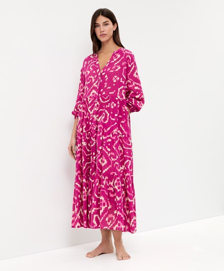 Oysho Printed 100% βαμβακερα Tunic φορεμα Bougainvillea | SKMXNJ-684