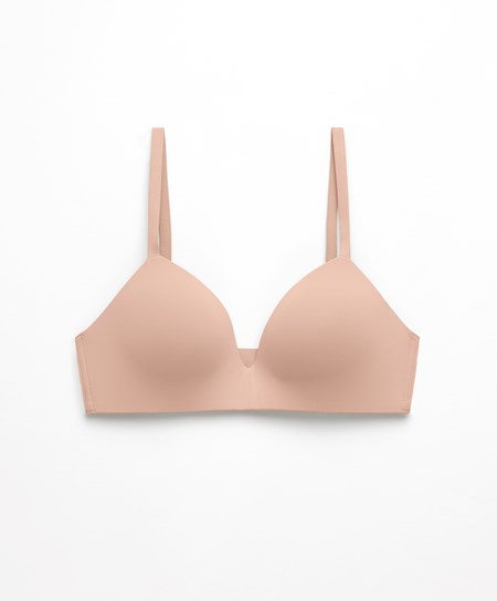 Oysho Push-up Με Επένδυση Triangle Polyamide Bra Μπεζ | LTREKO-578