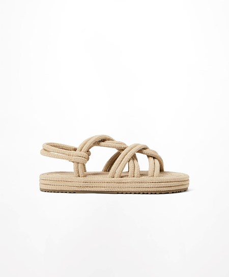 Oysho Rope Sandals Natural | DAHTFK-627