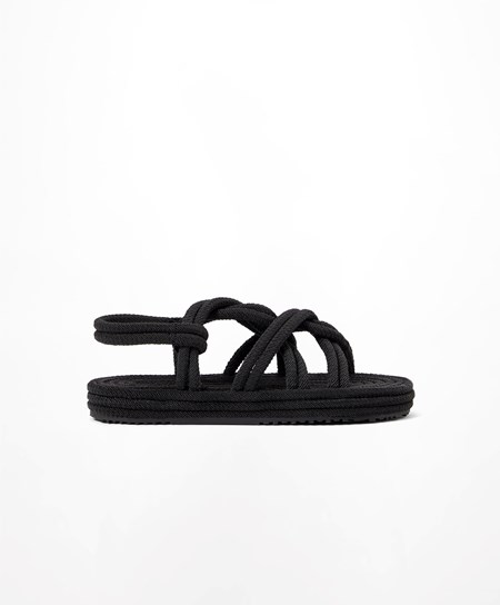 Oysho Rope Sandals μαυρα | CMRYTS-498