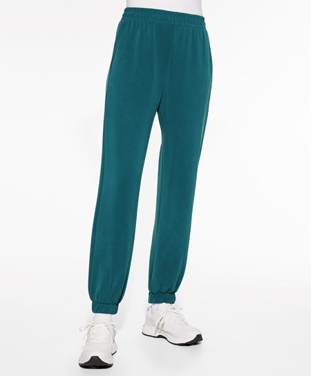 Oysho Soft Touch Modal Joggers μπλε πρασινο | LWRDKN-142