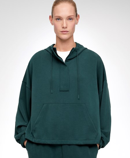 Oysho Soft Touch Modal Sweatshirt With Zip σκούρο τυρκουάζ | IDJEON-604