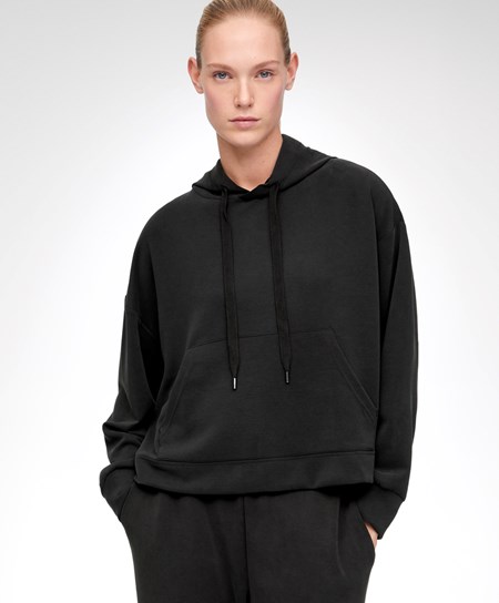 Oysho Soft Touch Modal Sweatshirt μαυρα | RVLDQP-703