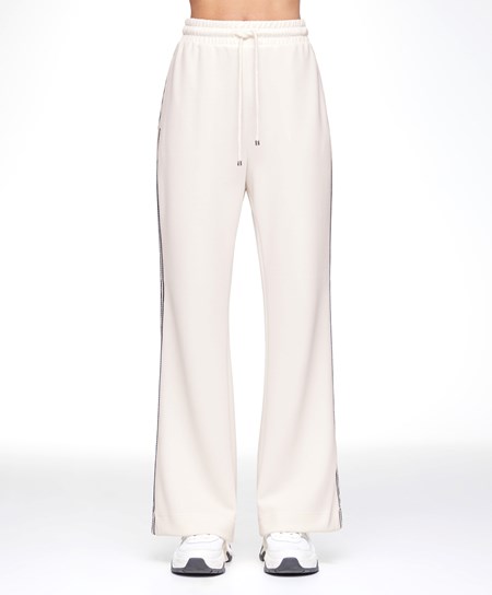 Oysho Stripe Modal Flare Trousers Cream-white | LEANRP-916