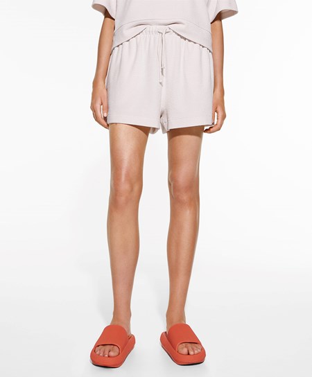 Oysho Towel-effect Shorts Stone | ABOMQR-524