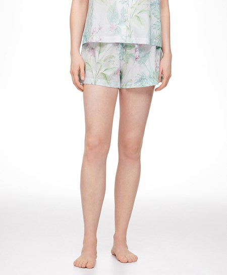 Oysho Tropical Print 100% βαμβακερα Shorts Soft Mauve | QPOCWI-481