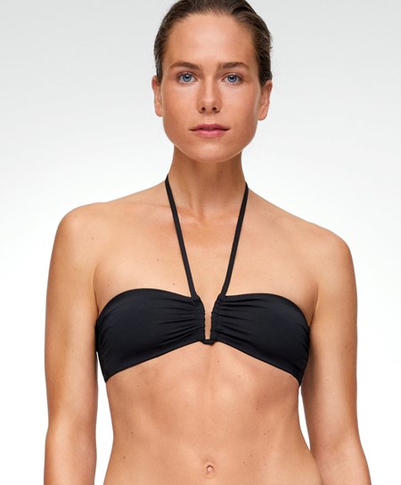 Oysho U-cut Bandeau Μπικίνι Top μαυρα | NUQPKH-341