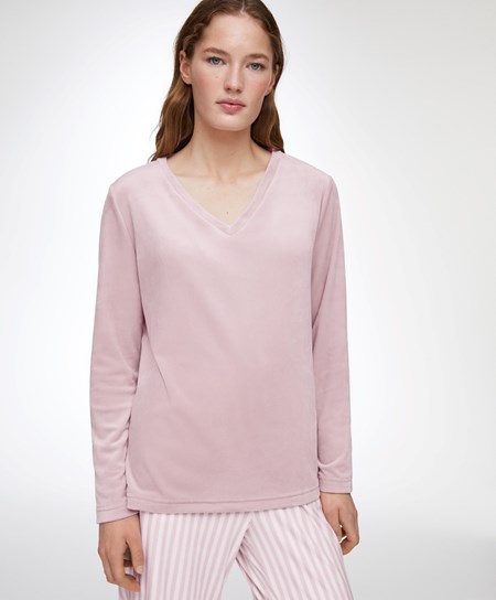 Oysho Velour Long-sleeved T-shirt ροζ | SNEWVG-498