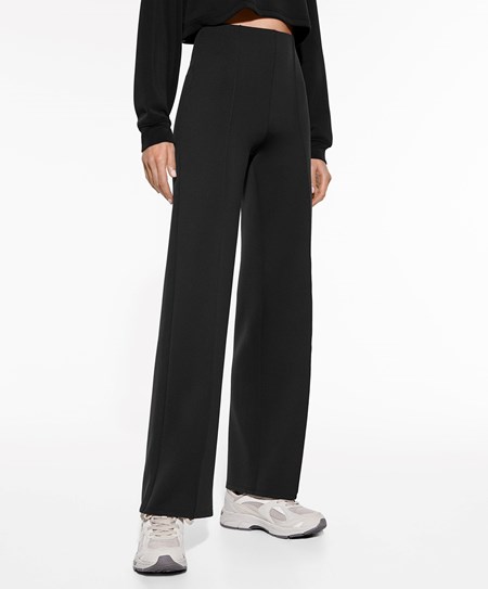 Oysho Ευθεία Trousers In High-strength Fabric μαυρα | VWFYLJ-915