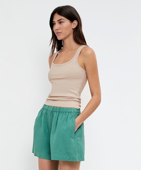 Oysho Πλευρωτός Vest Top Soft Mink | GWUVSC-768