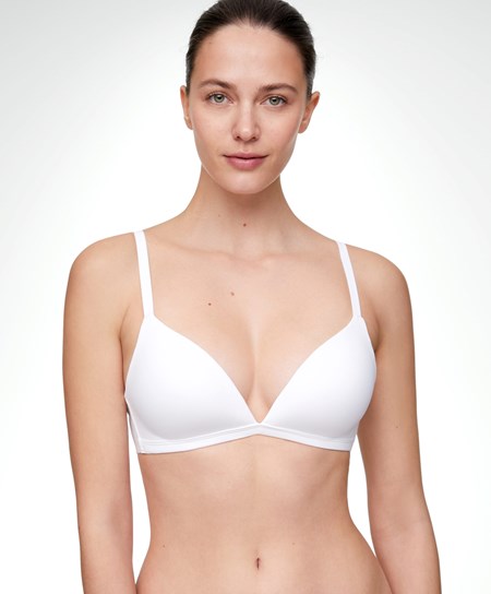 Oysho βαμβακερα Push-up Triangle Bra ασπρα | QDUMSX-061