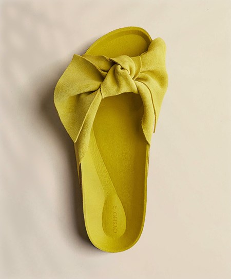 Oysho δερματινα Bow Sandals Lime | EPKVBQ-817