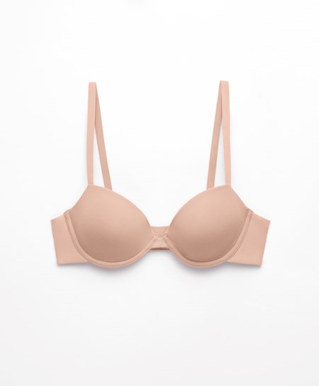 Oysho κλασικα βαμβακερα Underwired Bra Μπεζ | HMBXLS-017