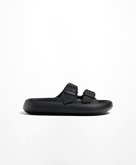 Oysho πόρπης Moulded Beachwear Platforms μαυρα | QFIHOM-947